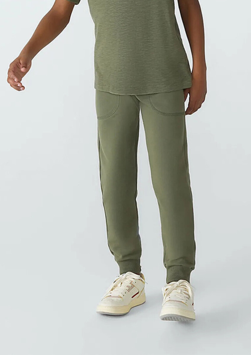 PANTALÓN BABUCHA DE NIÑO CON FELPA - VERDE 