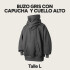 Canguro Buzo OverSize Capucha Cuello Frio Invierno Unisex Color Gris Talle L