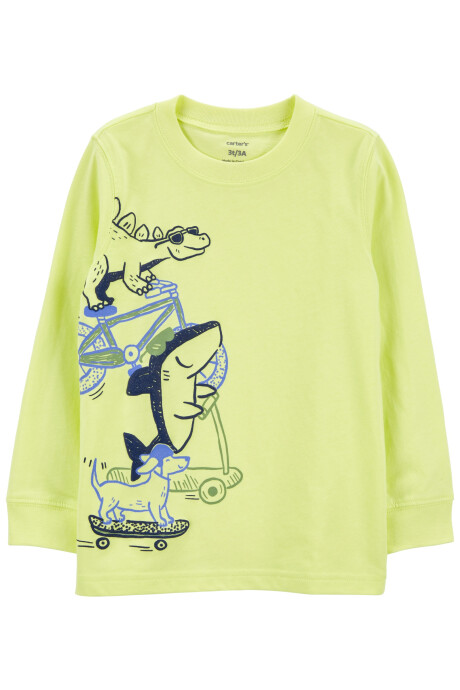 Remera de algodón estampa animales Sin color