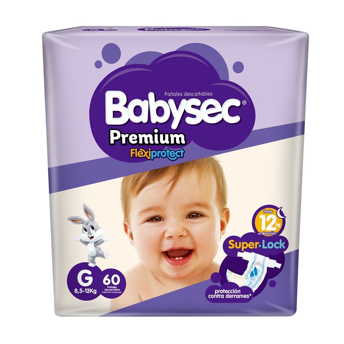 Pañales Babysec Premium G 60 unidades. 