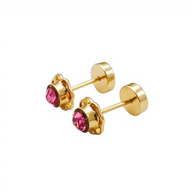 Abridores Zirconia rosa-Oro Bajo-Zirconia rosa-AB8026 conpiedra