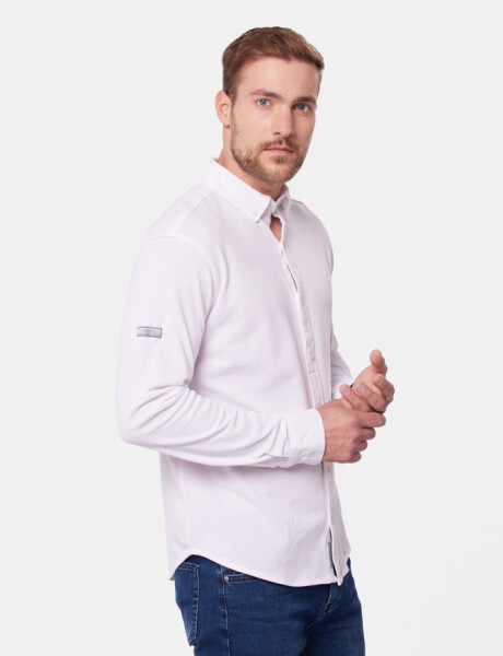 CAMISA LISA EN PIQUE Blanco