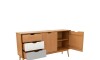 Aparador 2 Puertas 3 Cajones - Linea Nordica Roble/Gris claro/Blanco