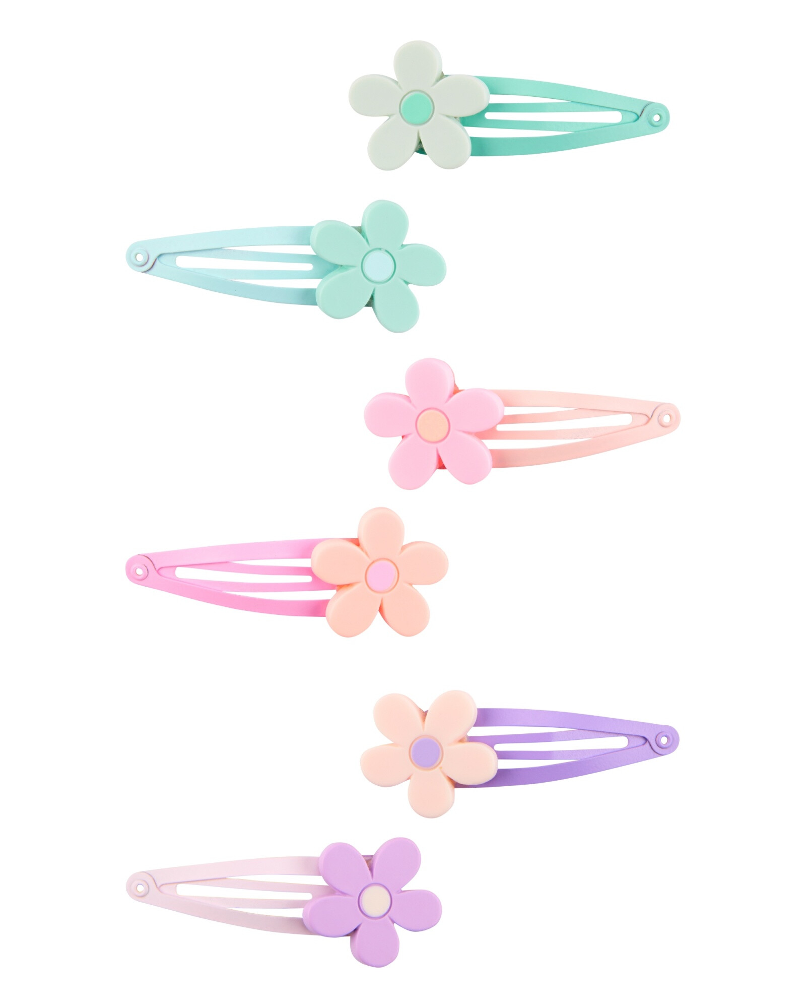 Pack seis pinzas de pelo, diseño floral Sin color