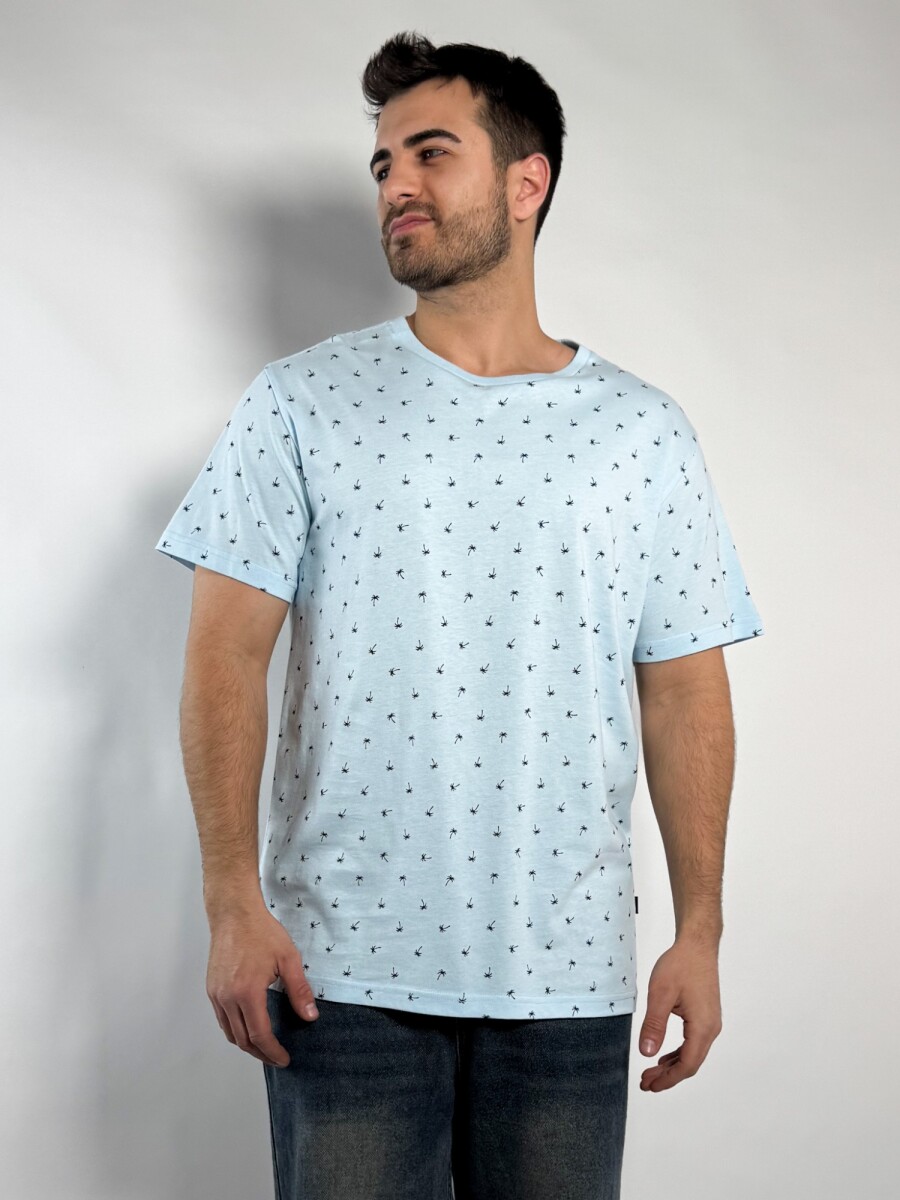 Remera estampada Charly - Celeste 