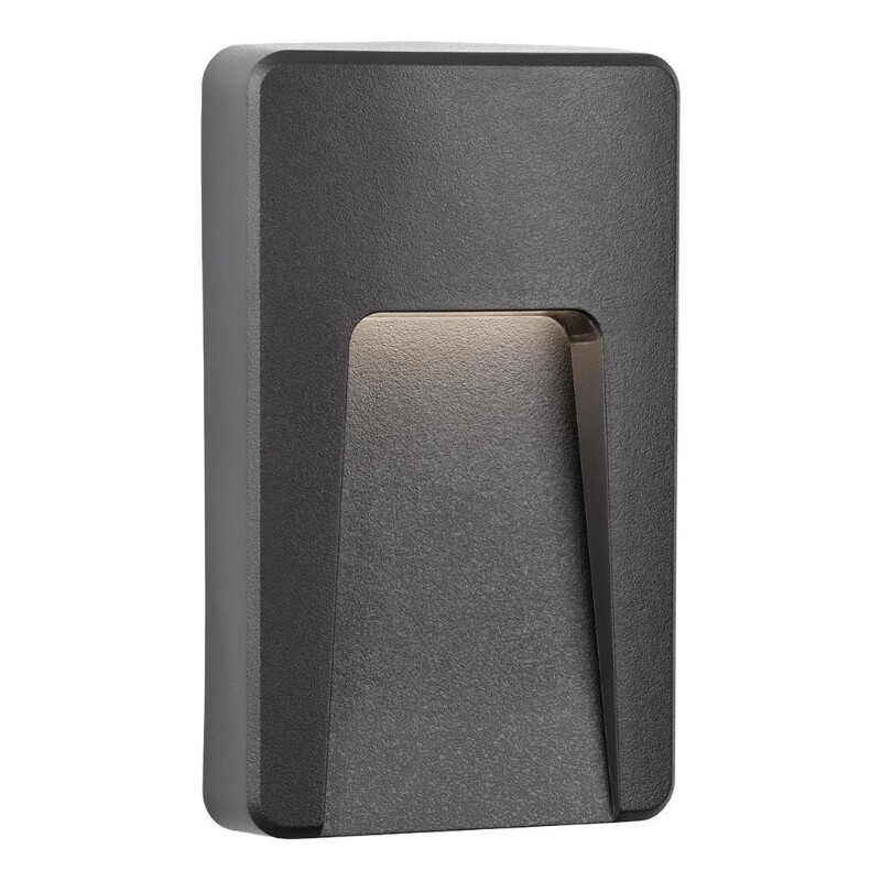 ARTEFACTO EXTERIOR DE PARED RECTANGULAR MOREIRA 3W Luminaria De Exterior De Pared Rectangular Moreira 3W Gris