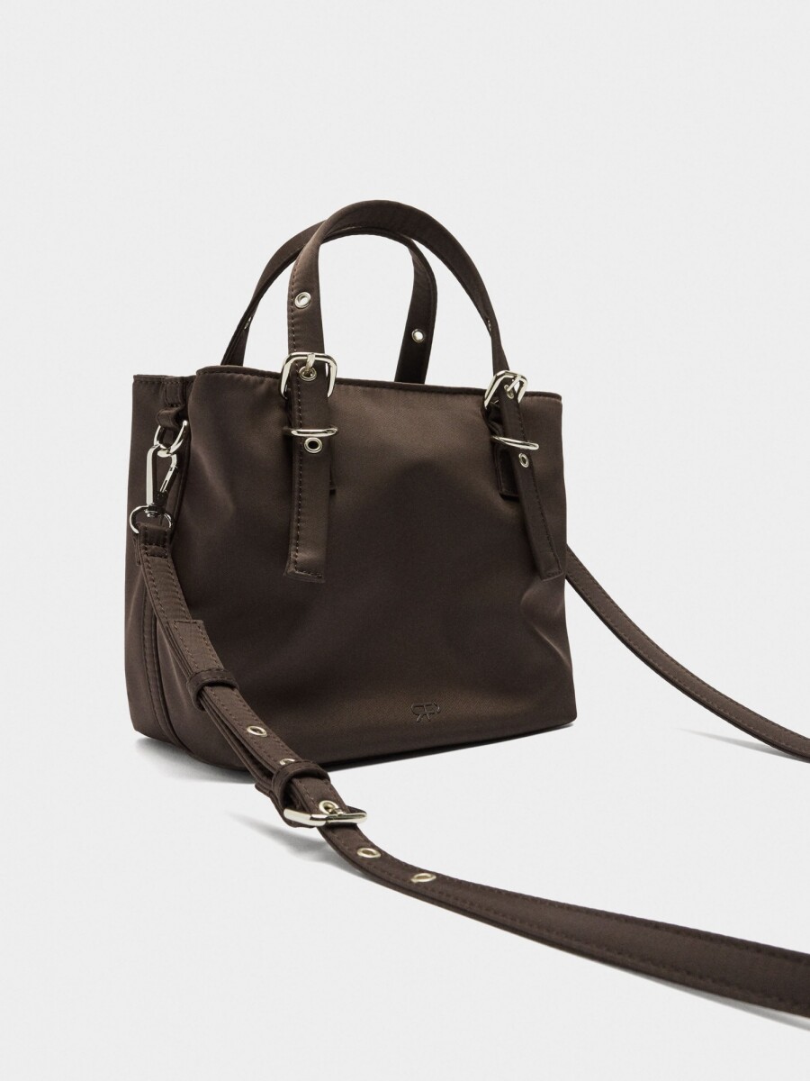 Bolso Tote De Nylon S marron