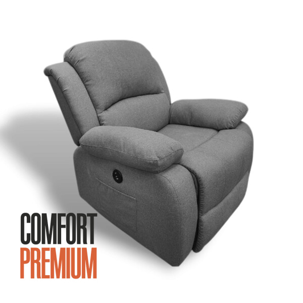 Sofá Sillón Poltrona Reclinable Masajeador Electrico Color Tela Gris Sofá Sillón Poltrona Reclinable Masajeador Electrico Color Tela Gris