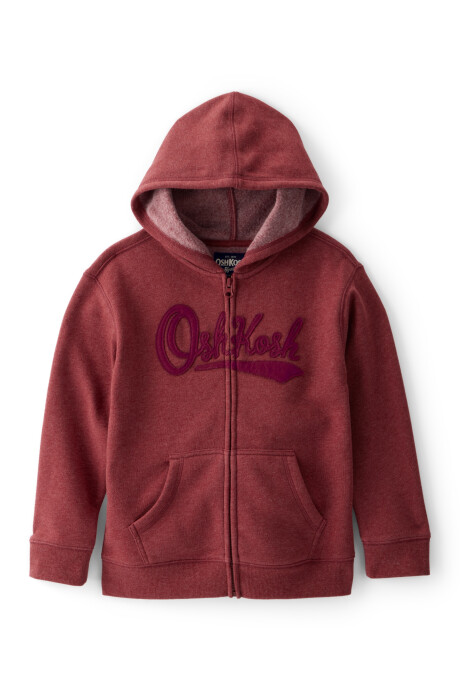 Campera de algodón con felpa, roja Sin color