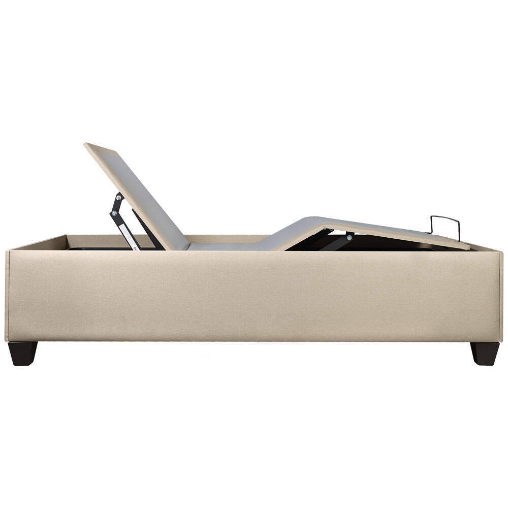 CAMA ARTICULADA 1 1/2 PLAZA MDF-Y-TELA NATURAL-BEIGE AJUSTABLE VENEZA