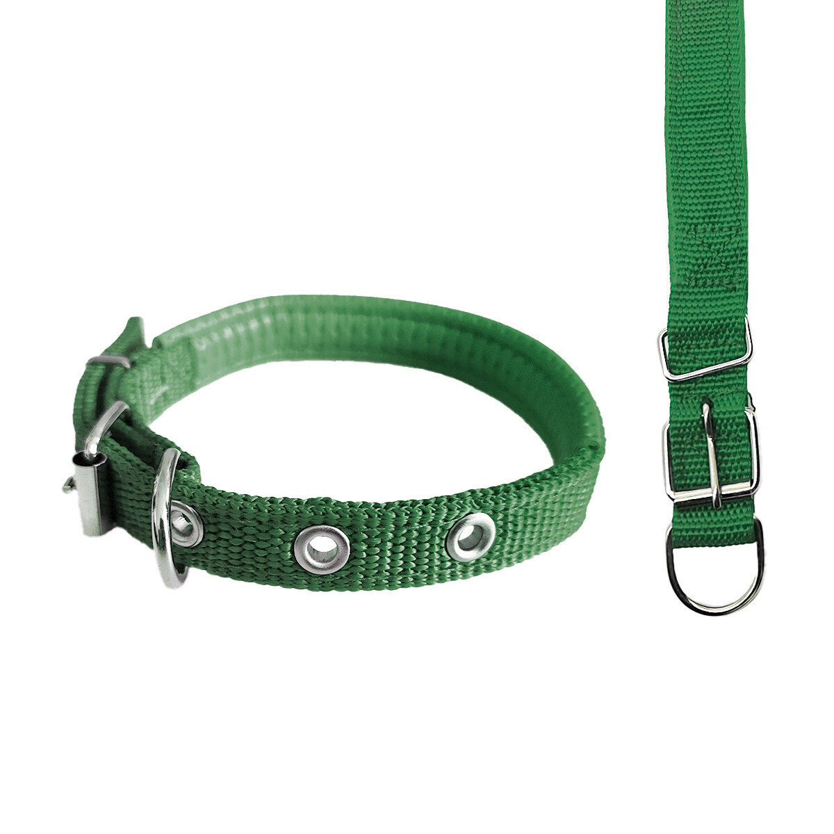 Collar 1.5cm Perros Gatos Suave Cómodo Ajustable Paseo - Color verde 