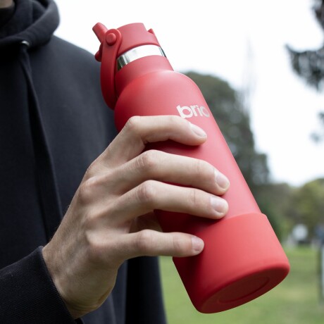 Botella En Acero Inoxidable brio 750ml Con Sorbito Y Manija Rojo