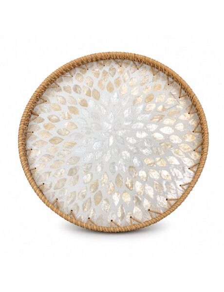 BANDEJA REDONDA 34X2.5CM FIBRA Y NACAR BLANCO BANDEJA REDONDA 34X2.5CM FIBRA Y NACAR BLANCO