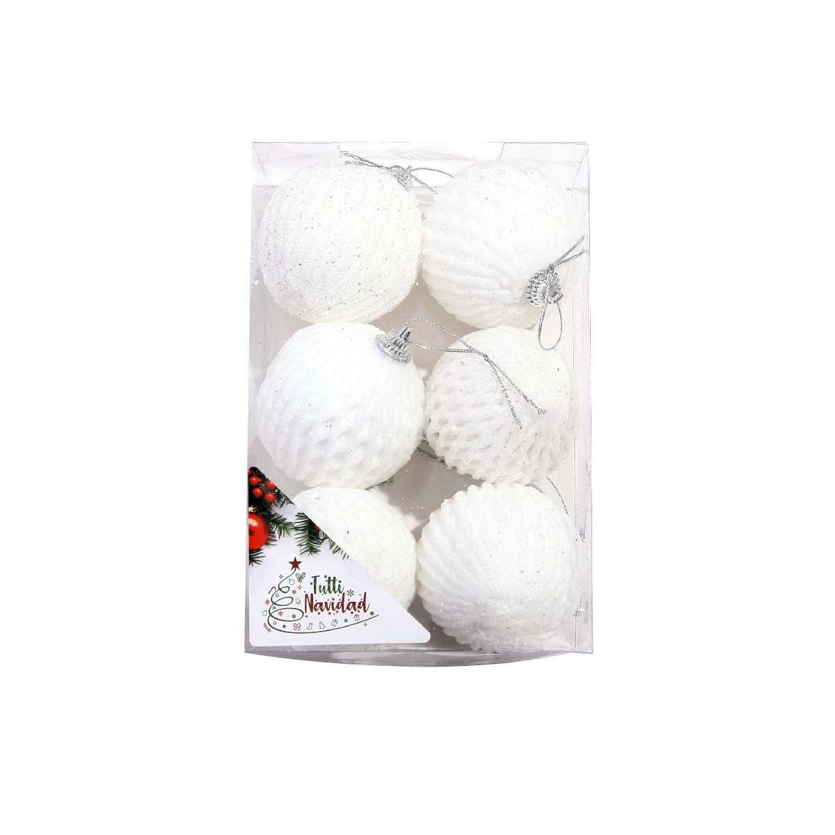 Esfera Blanca Panal X 6 Unidades De 6 Cm 