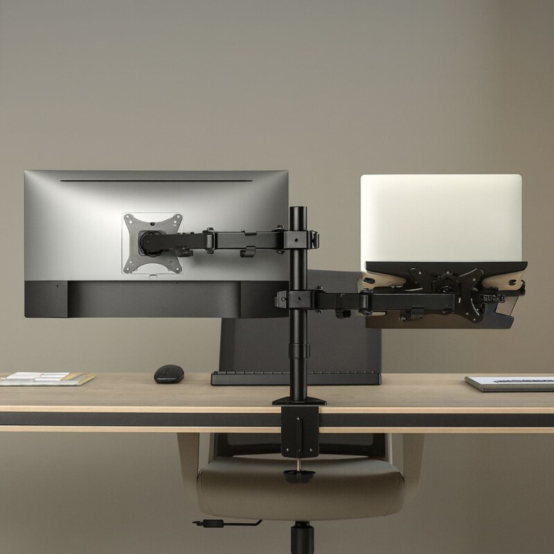 Soporte Monitor Y Laptop Doble Brazo Movil Ajustable Mesa o Escritorio Soporte Monitor Y Laptop Doble Brazo Movil Ajustable Mesa o Escritorio