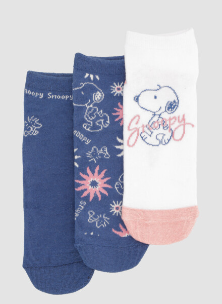 Pack x3 medias cortas infantiles snoopy sunflower Diseño 1