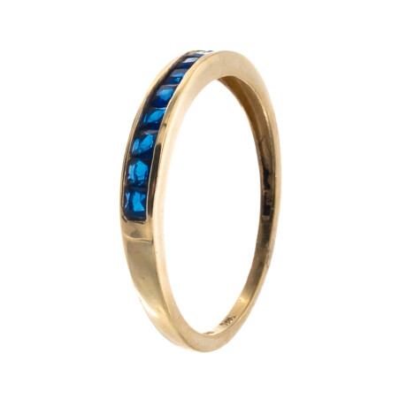 Anillo de oro 18 ktes con circonias, MEDIO SIN FIN. Anillo de oro 18 ktes con circonias, MEDIO SIN FIN.