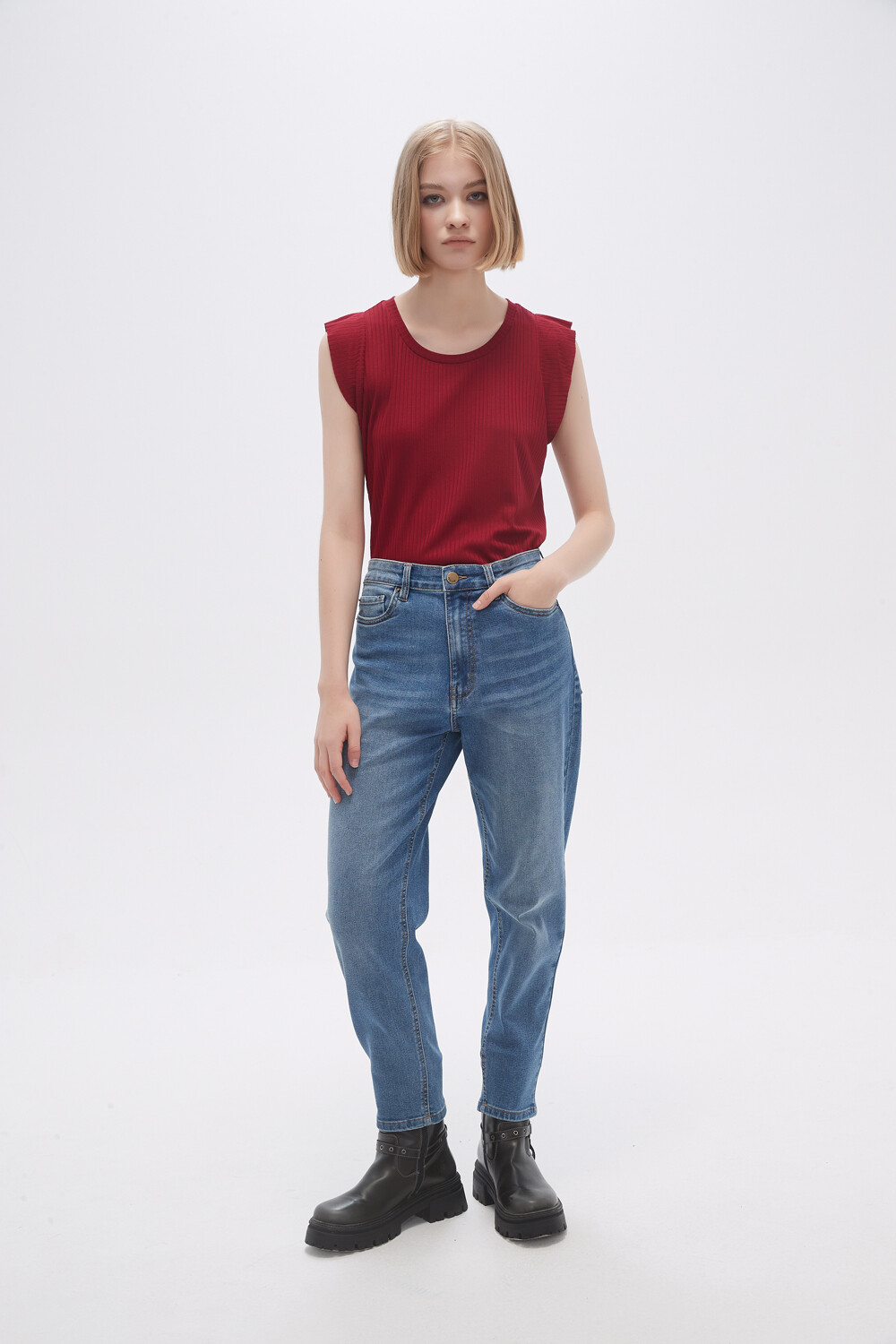 Pantalon Jeaniu Azul