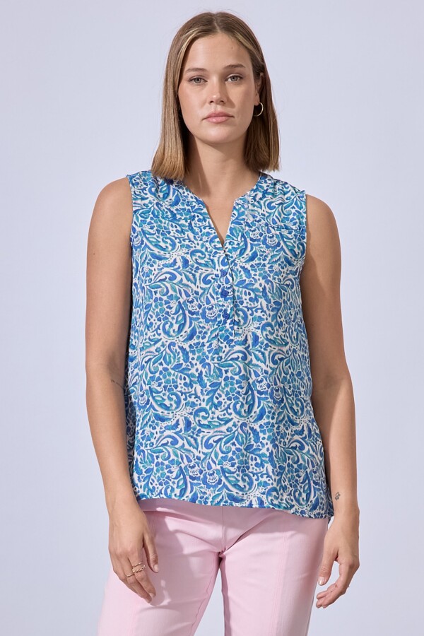 Blusa Printed MULTI/AZUL