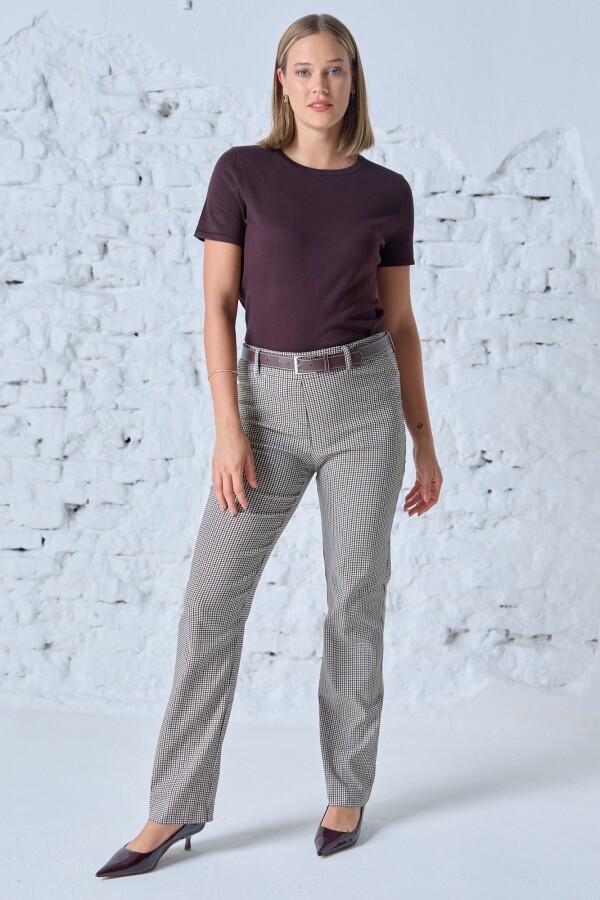 Pantalon Con Cinturon MARRON/MULTI