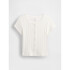 SS POINTELLE BTN FRNT TEE NEW OFF WHITE