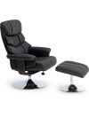 Sillón con reposapiés HASSELAGER negro Sillón con reposapiés HASSELAGER negro