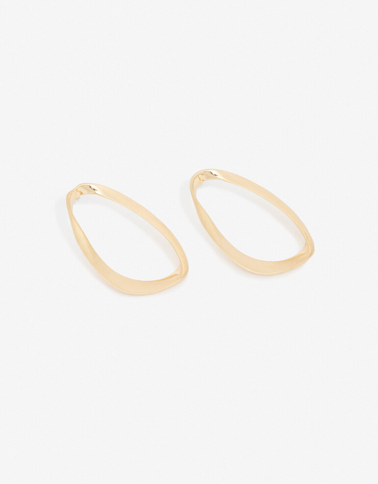 Aros Colgantes Largos Metal Aros Colgantes Ovalados - Dorado