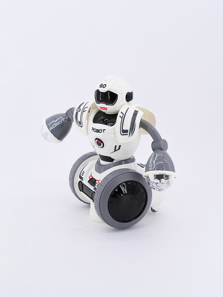 ROBOT GIRATORIO A PILA BLANCO
