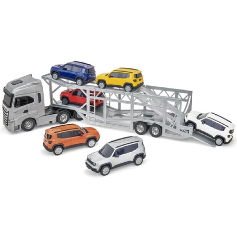 Camioneta Iveco S Way Cigüeña Con 6 Jeep Renegade Escala 1/30 Camioneta Iveco S Way Cigüeña Con 6 Jeep Renegade Escala 1/30
