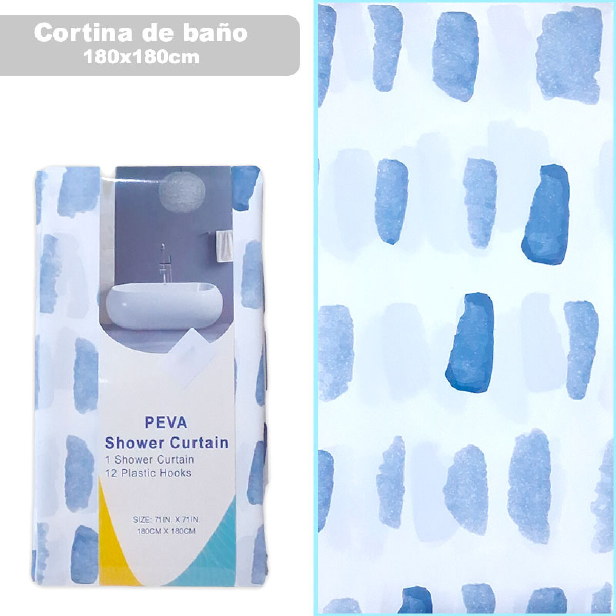 Cortina de baño estampada - Cortina De Baño Estampada 