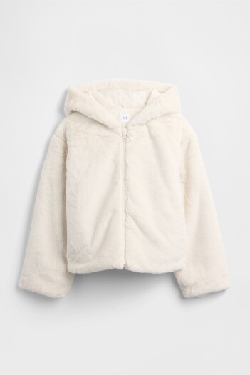 Campera Peludita Niña Ivory Frost