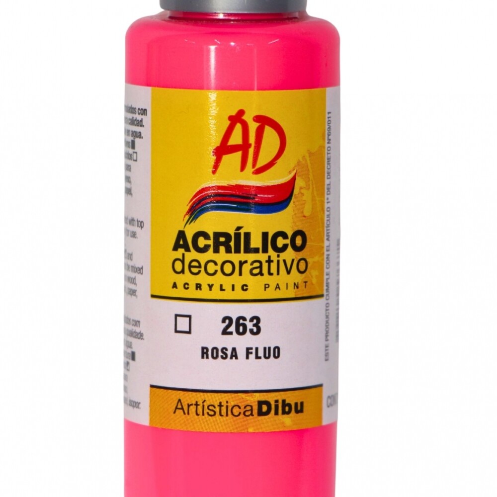 PINTURA ACRILICA ARTISTICA DIBU 60 ML. DIFERENTES COLORES COLOR ROSADO FLUO 263