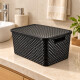Set x12 caja organizadora simil ratán 7lts NEGRO