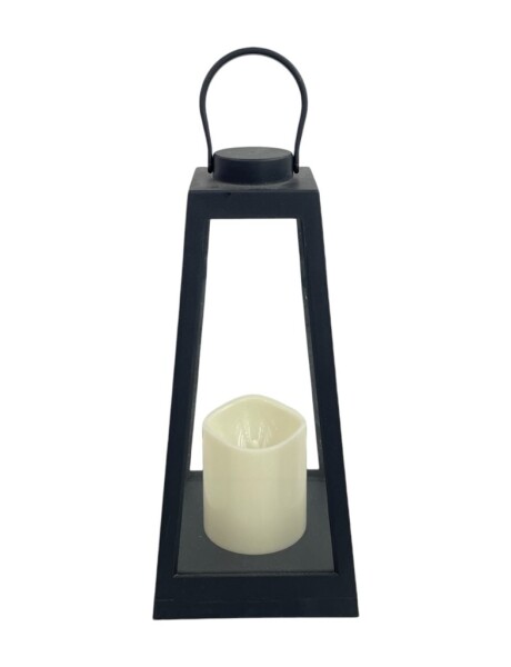 FAROL CON VELA LED 10x11X23CM PLASTICO NEGRO FAROL CON VELA LED 10x11X23CM PLASTICO NEGRO