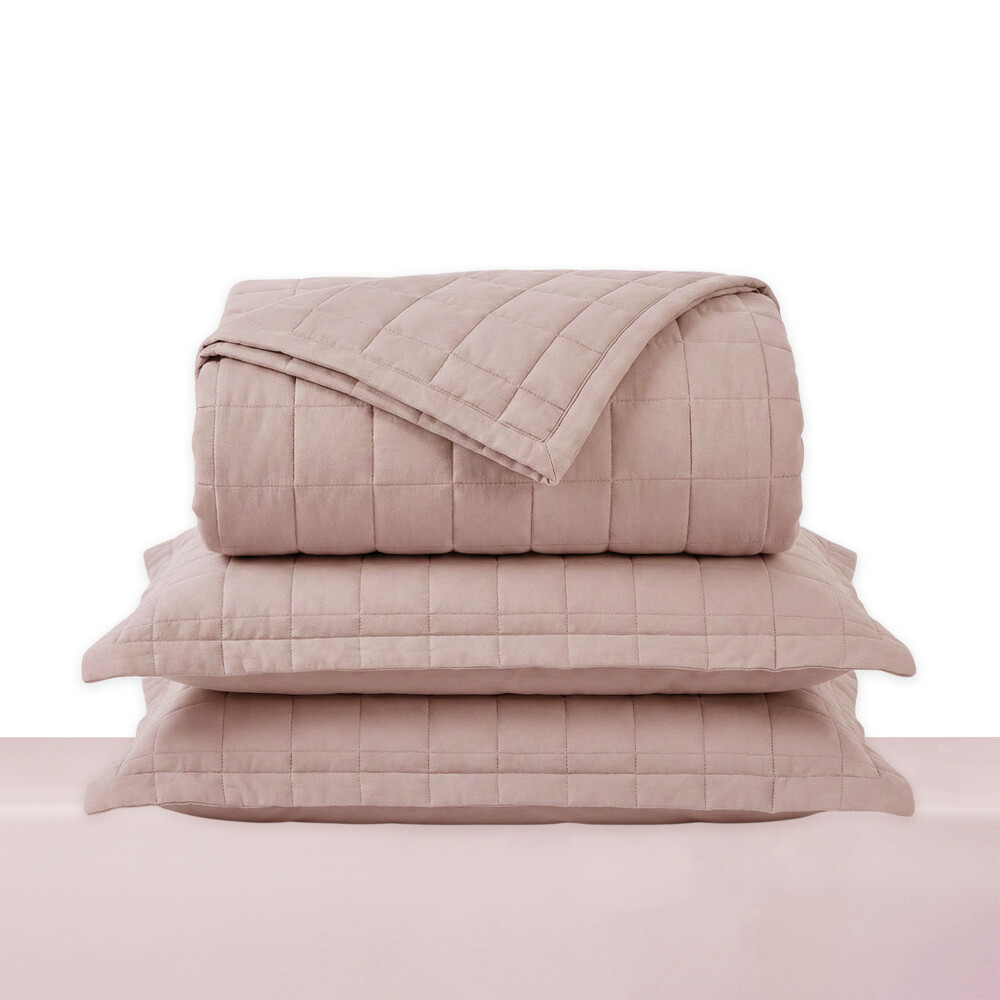 Acolchado 1 Plaza | 1 Plaza y Media - Basic 200 Hilos Rosa