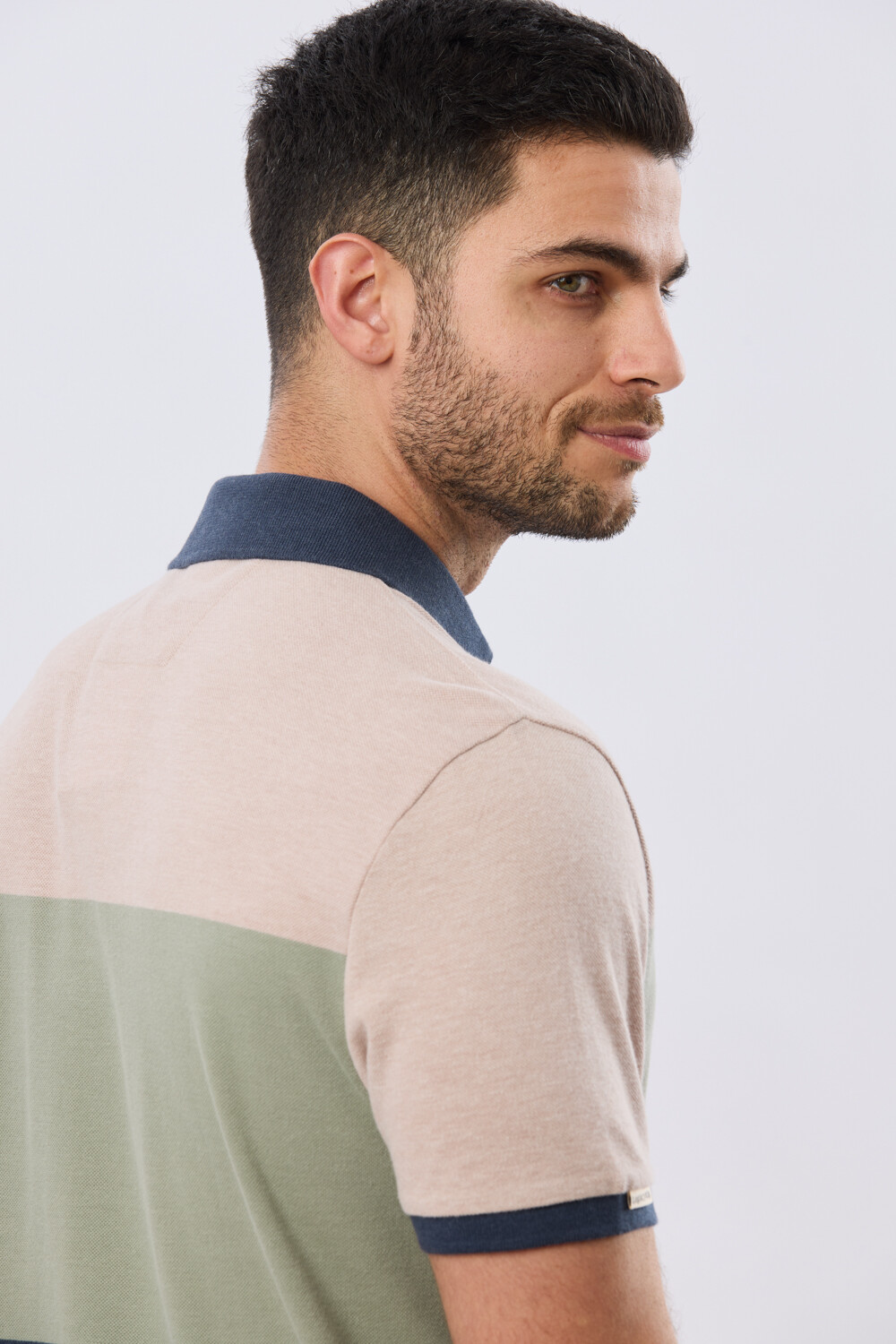 REMERA POLO RAYADA PIQUÉ Verde