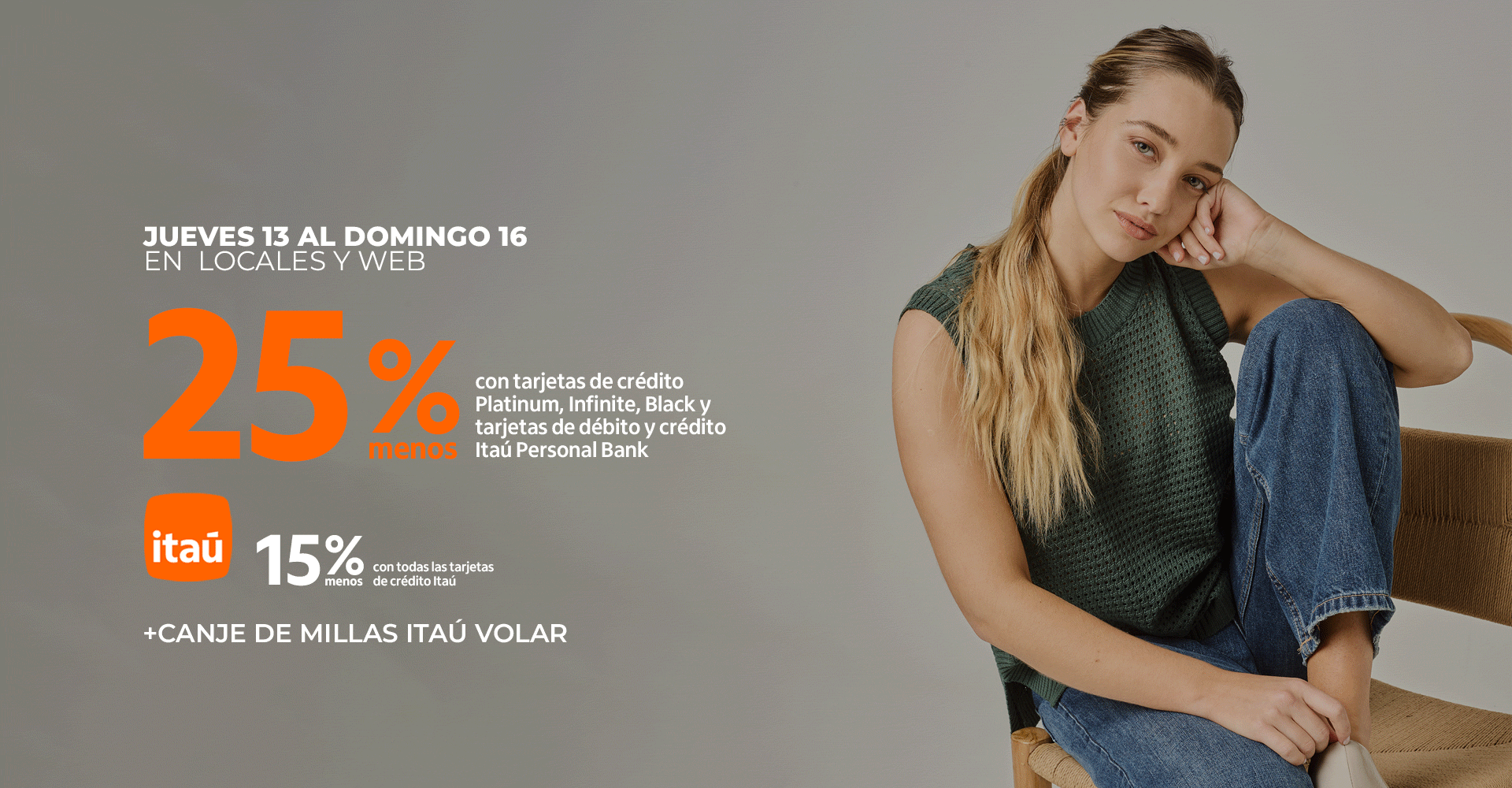 25% de descuento con tarjetas de crédito Itaú