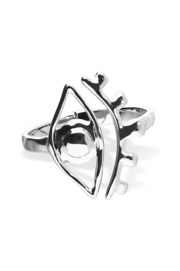 PULSERA RÍGIDA DE ALEACIÓN DE METALES BAÑADA EN PLATA CON DETALLE DE OJO Pulsera