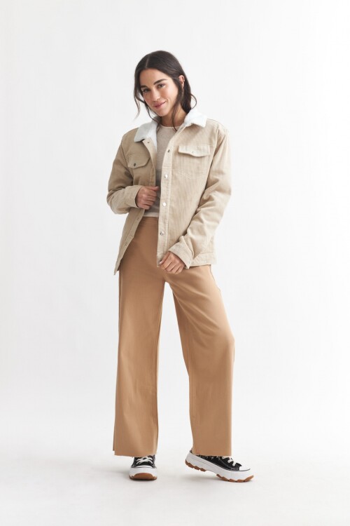 Campera de pana con corderito BEIGE