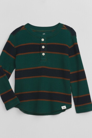 Remera Manga Larga Toddler Niño Green Stripe