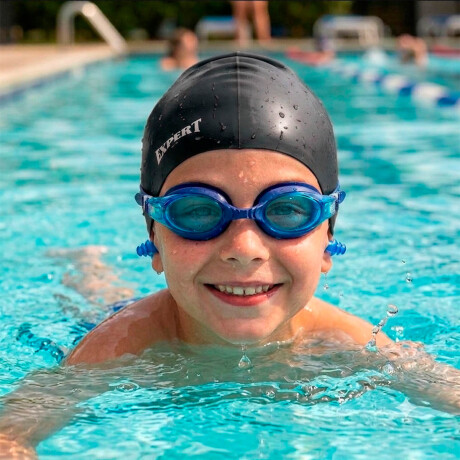 Set Natación Gorra Silicona+ Lente+ Tapones Niño Adul Negro / Niños
