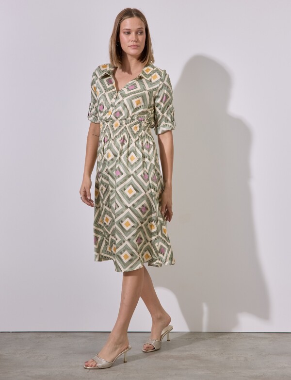 Vestido Printed MULTI/VERDE