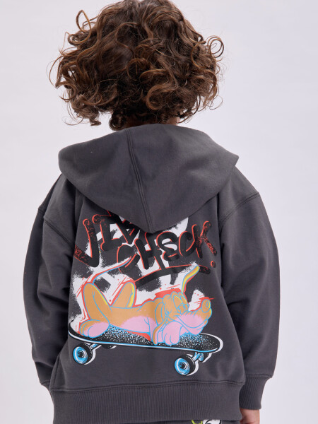 Campera deportiva Vibe Check Gris Oscuro
