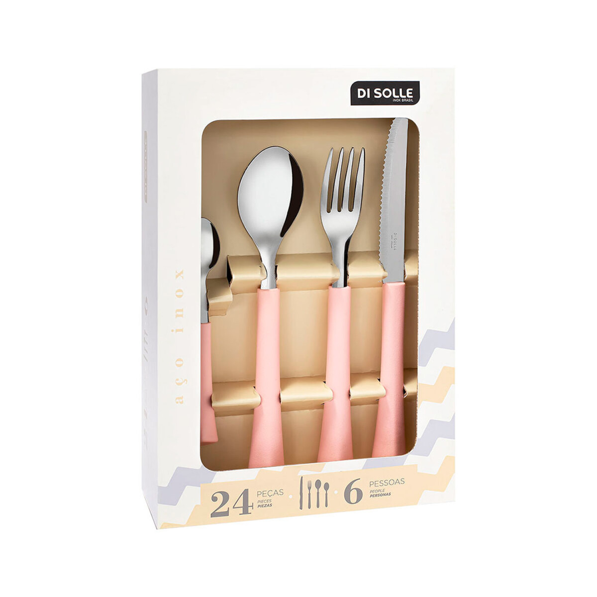 Set 24 Pzas Acero Inoxidable Estilo Funcionalidad - Rosa 