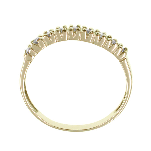 Anillo de compromiso medio sin fin de oro amarillo 18k con cironias Anillo de compromiso medio sin fin de oro amarillo 18k con cironias