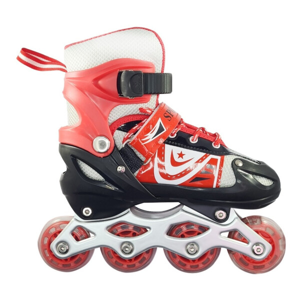 Patines Rollers Extensibles Calidad Colores Infantil Niños Variante Color Rojo Talle 39-42 (L)