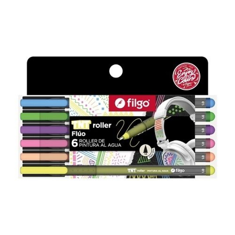 Filgo Marcador Acrilico TNT roller- Estuche 6 Fluo Filgo Marcador Acrilico Tnt Roller- Estuche 6 Fluo