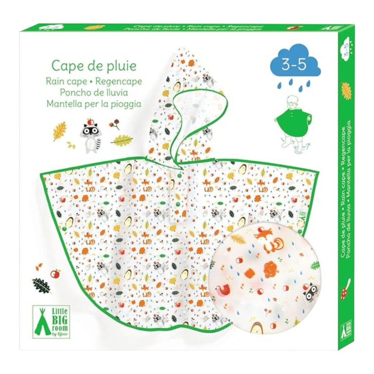 Poncho de Lluvia Rocket Djeco - Verde 