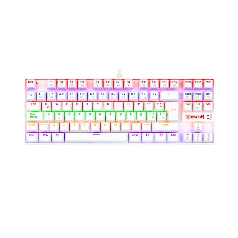 Teclado Gamer Redragon Kumara Rainbow White Switch Red Teclado Gamer Redragon Kumara Rainbow White Switch Red