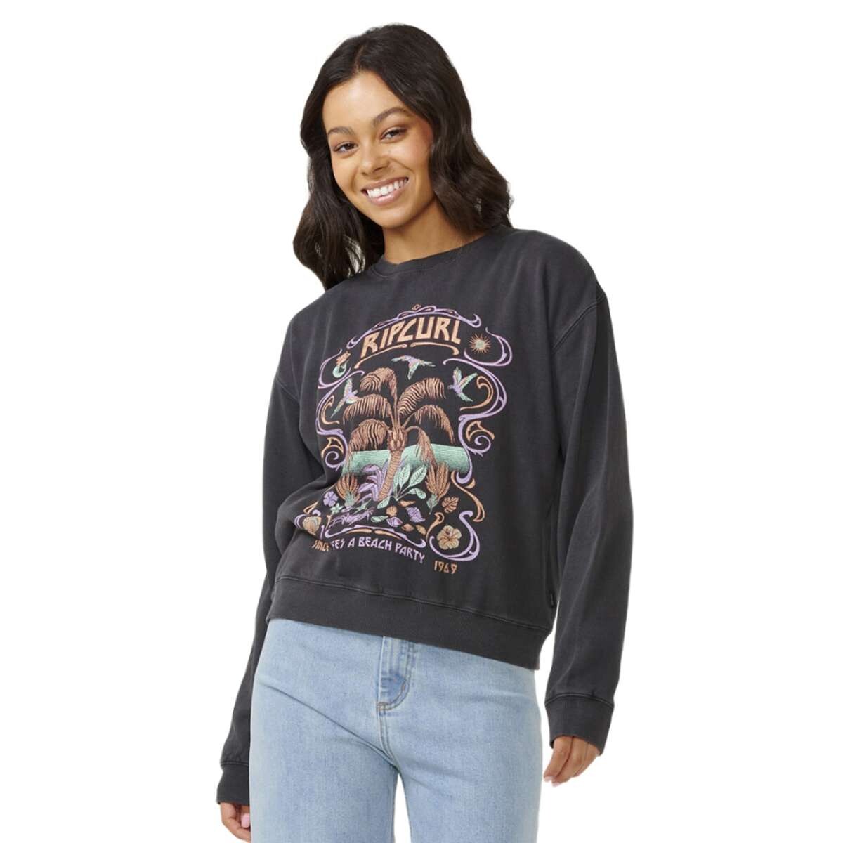 Buzo Rip Curl Beach Party Relaxed Crew - Negro 